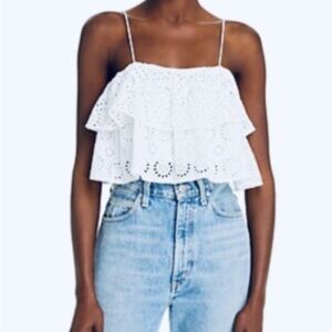 alice + olivia Marylynn cropped eyelet top size 2